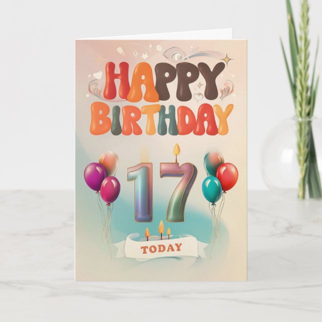 Bonne 17e carte d'anniversaire (Devant)
