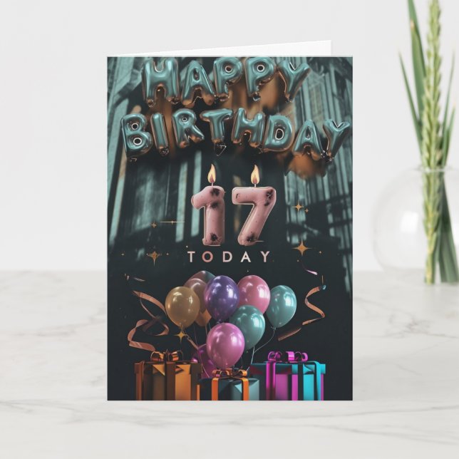 Bonne 17e carte d'anniversaire (Devant)