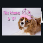 Bonne 18e anniversaire Cavalier King Charles Card<br><div class="desc">Carte d'anniversaire parfaite pour un 18 ans !</div>