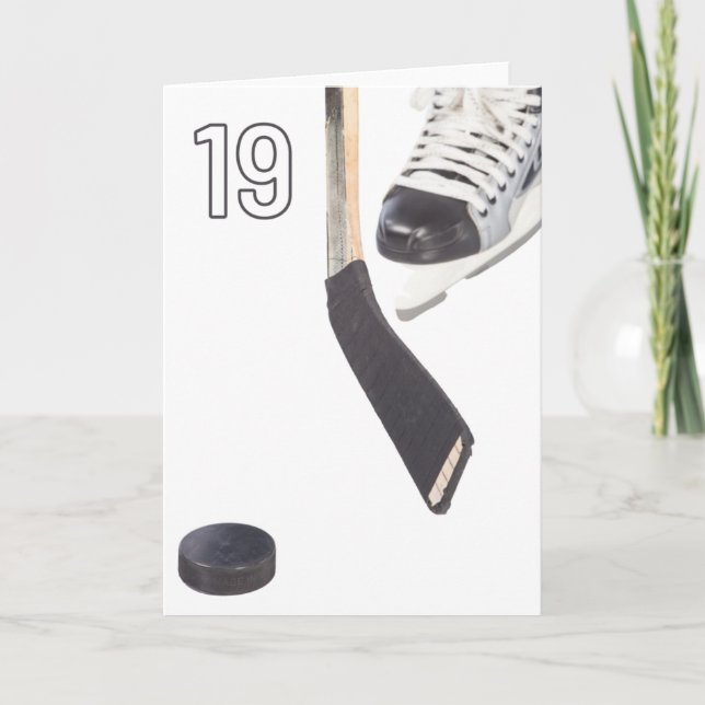 Bonne 19e anniversaire Ice Hockey Carte de voeux (Devant)