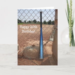 Bonne 20e anniversaire Baseball Bat carte de voeux