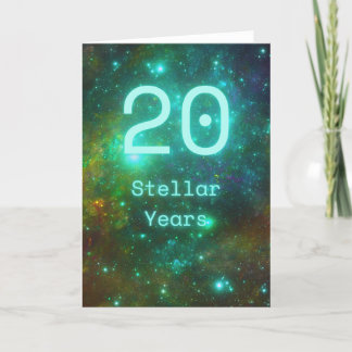 Bonne 20e Anniversaire Universe Galaxy Carte de vo