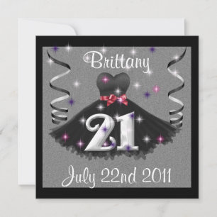 Bonne 21e anniversaire Invitations pour filles