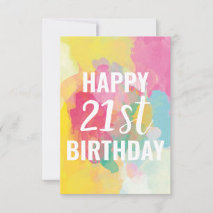 Bonne 21e carte d'anniversaire ("Watercolor Gradie