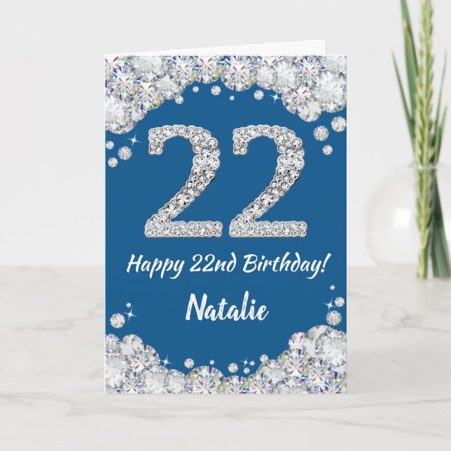 Bonne 22e carte de Parties scintillant Bleu et Arg (Devant)