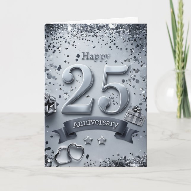 Bonne 25e anniversaire Mariage Carte (Devant)