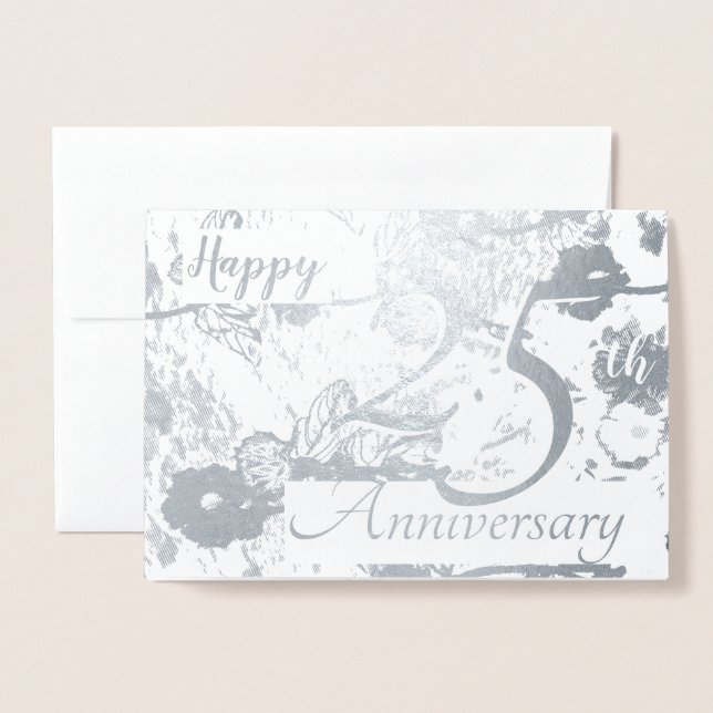 Bonne 25ème anniversaire Mariage d'argent carte bl (Devant avec enveloppe)