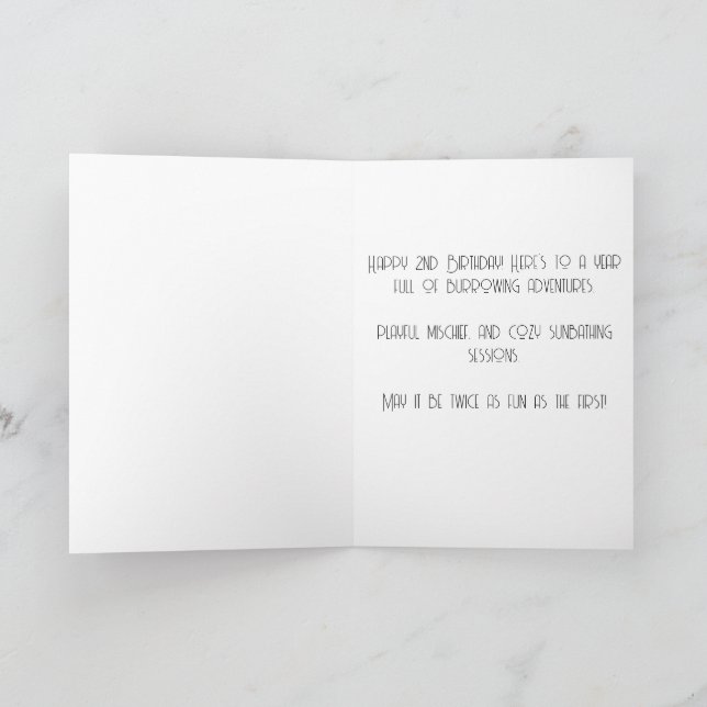 Bonne 2e carte d'anniversaire (Intérieur)