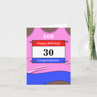 Bonne 30e carte d'anniversaire pour un coureur
