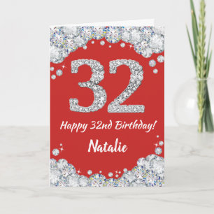 Bonne 32e anniversaire Carte Parties scintillant r