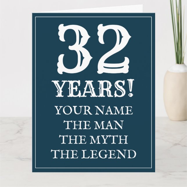 Bonne 32e carte d'anniversaire pour petit ami ou p (Devant)