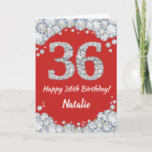 Bonne 36e anniversaire Carte Parties scintillant r