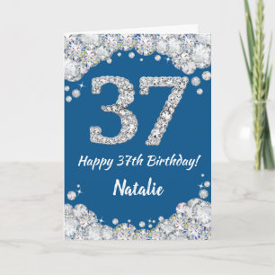 Bonne 37ème anniversaire Carte Parties scintillant