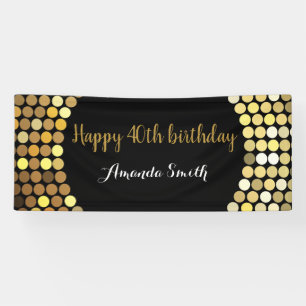Bonne 40e anniversaire bannière Black and Gold Par