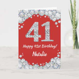Bonne 41e anniversaire Carte Parties scintillant r