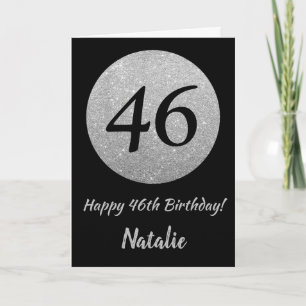 Bonne 46e anniversaire Carte de Parties scintillan