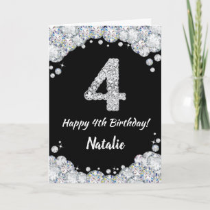 Bonne 4e anniversaire Carte de Parties scintillant