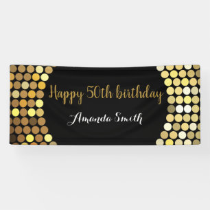 Bonne 50e anniversaire bannière Black and Gold Par