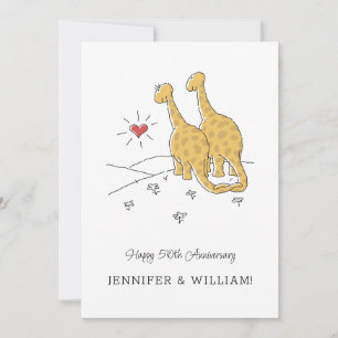 Bonne 50e anniversaire Mariage carte de dinosaures