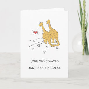 Bonne 50e anniversaire Mariage carte de dinosaures