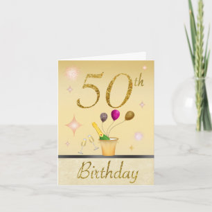Bonne 50ème Gold Glamours carte d'anniversaire