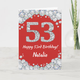 Bonne 53e anniversaire Carte Parties scintillant r