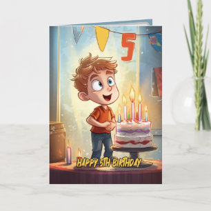 Bonne 5e carte d'anniversaire pour les garçons