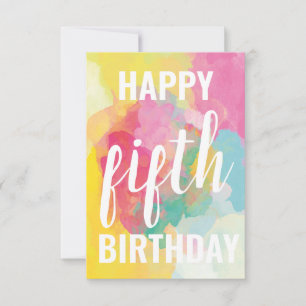 Bonne 5e carte d'anniversaire ("Watercolor Gradien