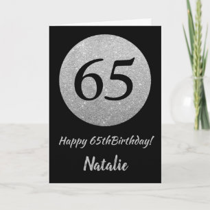 Bonne 65e Anniversaire Carte Parties scintillant N