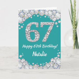 Bonne 67e anniversaire Turquoise et carte de Parti