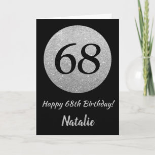 Bonne 68e Anniversaire Carte Parties scintillant N