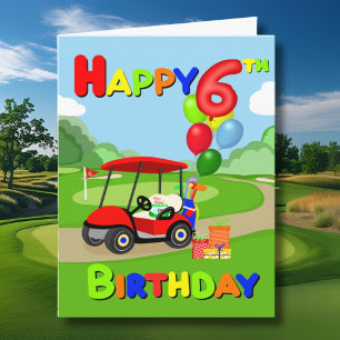 Bonne 6e anniversaire Red Boys Carte de golf