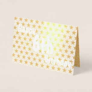 Bonne 6e carte Gold Anniversaire Foil