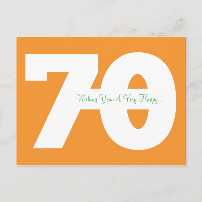 Bonne 70e Anniversaire Cartes postales Milestone - (Devant)