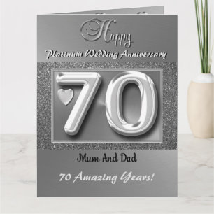 Bonne 70e anniversaire Mariage carte maman et papa