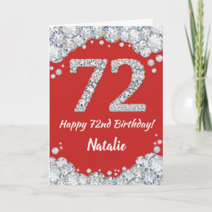 Bonne 72e anniversaire Carte Parties scintillant r