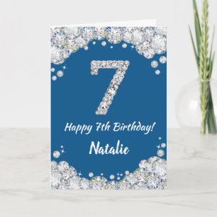 Bonne 7ème anniversaire Carte Parties scintillant
