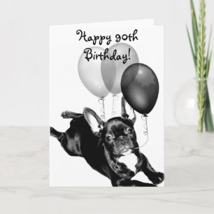 Bonne 90e anniversaire French Bulldog carte de voe