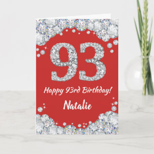 Bonne 93e anniversaire Carte Parties scintillant r
