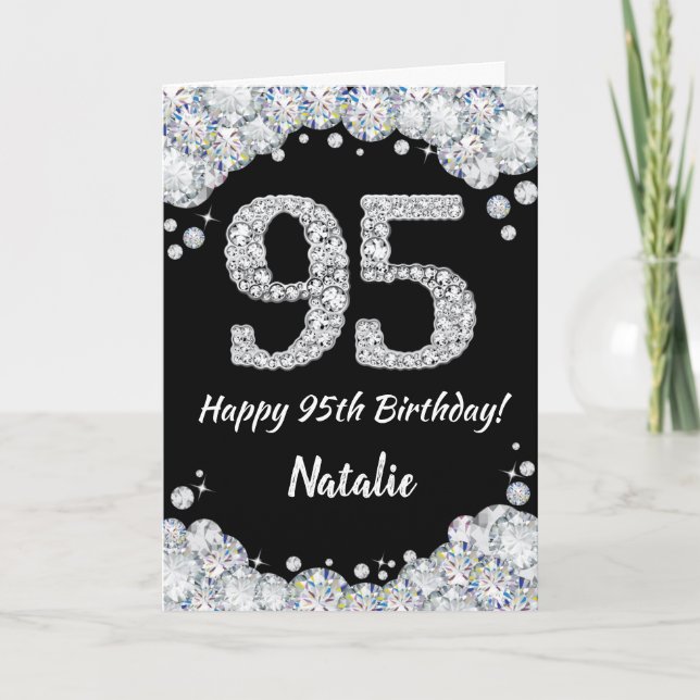 Bonne 95e anniversaire Carte de Parties scintillan (Devant)