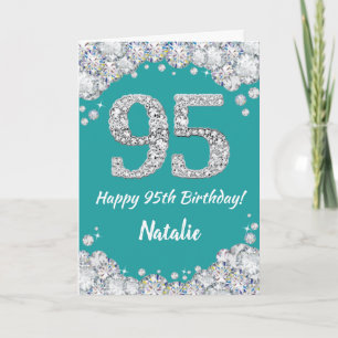 Bonne 95e anniversaire Turquoise et carte de Parti