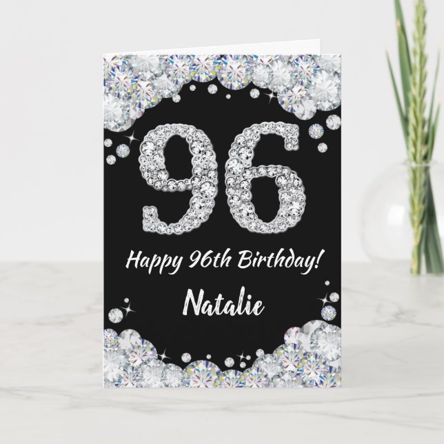 Bonne 96e anniversaire Carte de Parties scintillan (Devant)