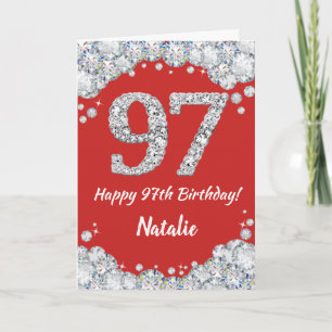 Bonne 97e anniversaire Carte Parties scintillant r