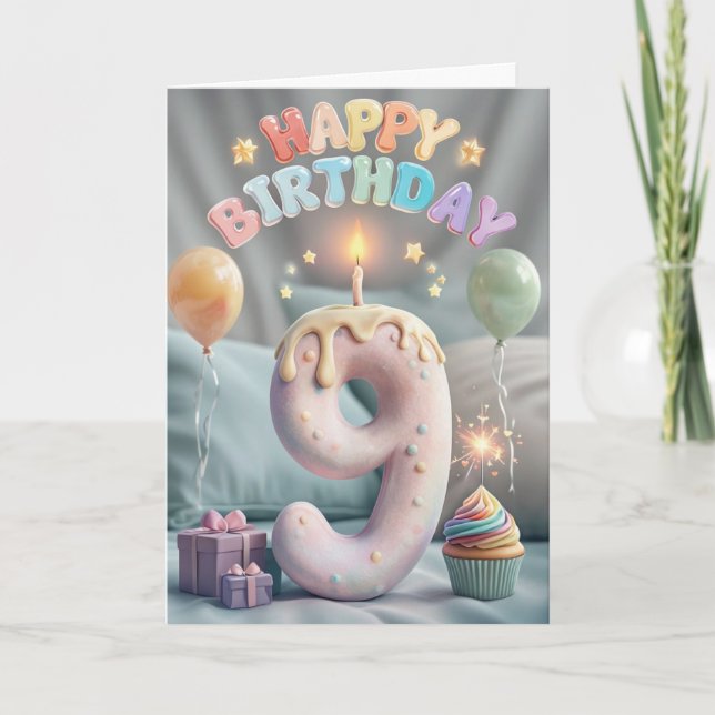 Bonne 9e carte d'anniversaire (Devant)