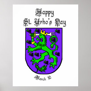 Bonne affiche de la fête de St. Urho avec armoiri
