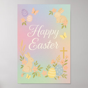 Bonne affiche de Pâques   Art Mur Pastel Bunny