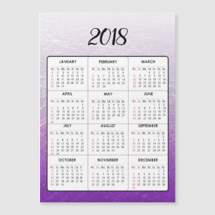 Bonne année 2018 Calendrier magnétique violet