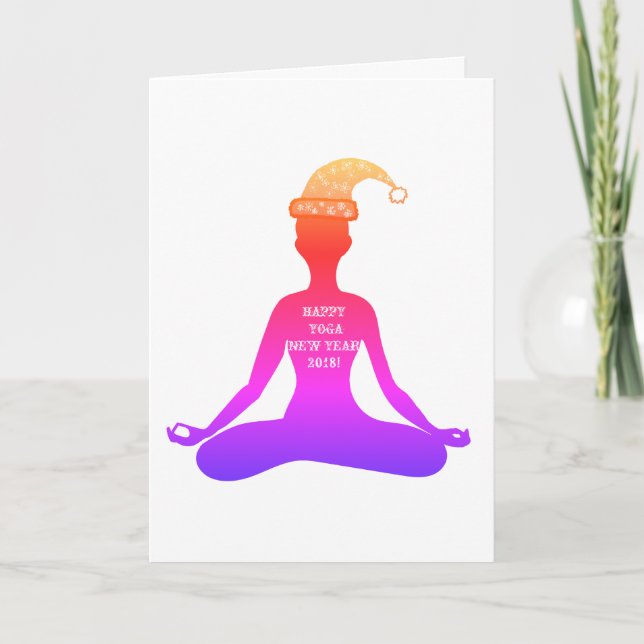 Bonne année 2018 Yoga méditation Carte de voeux (Devant)