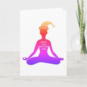 Bonne année 2018 Yoga méditation Carte de voeux