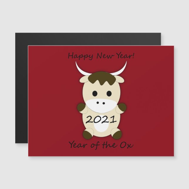 Bonne année 2021 Année du boeuf (Devant / Derrière)
